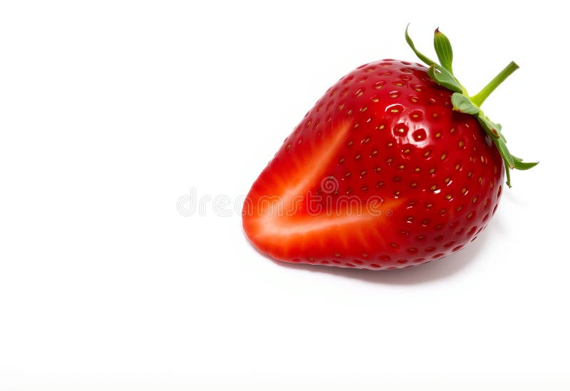 Frisch geschnittene Erdbeeren, saftige Erdbeerscheiben auf weißem stock abbildung
