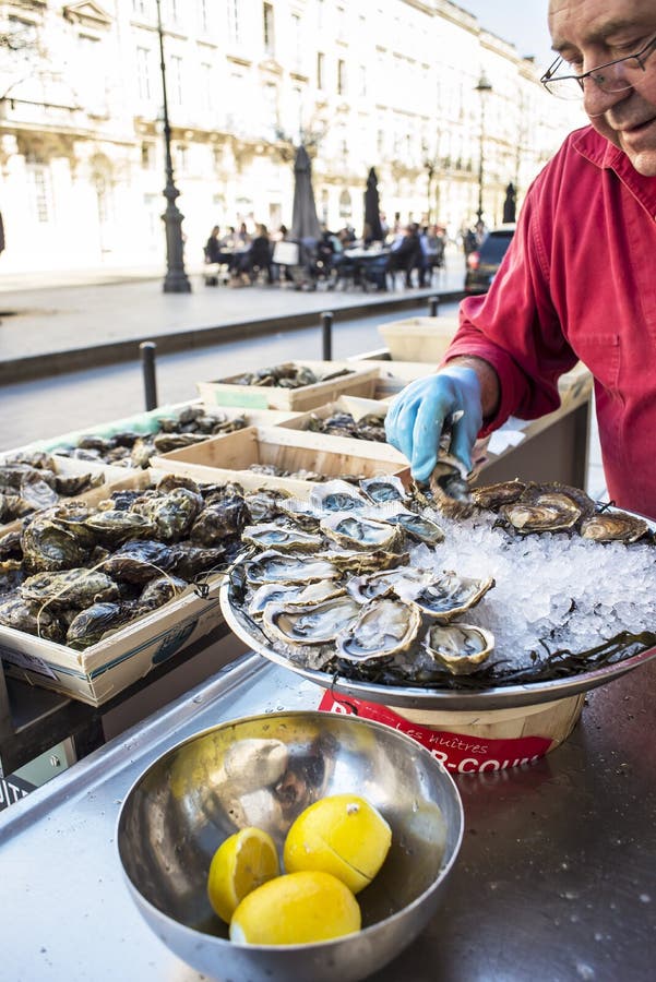 Frische Austern, streetfood stockbilder Frische Austern, streetfood stockbilder