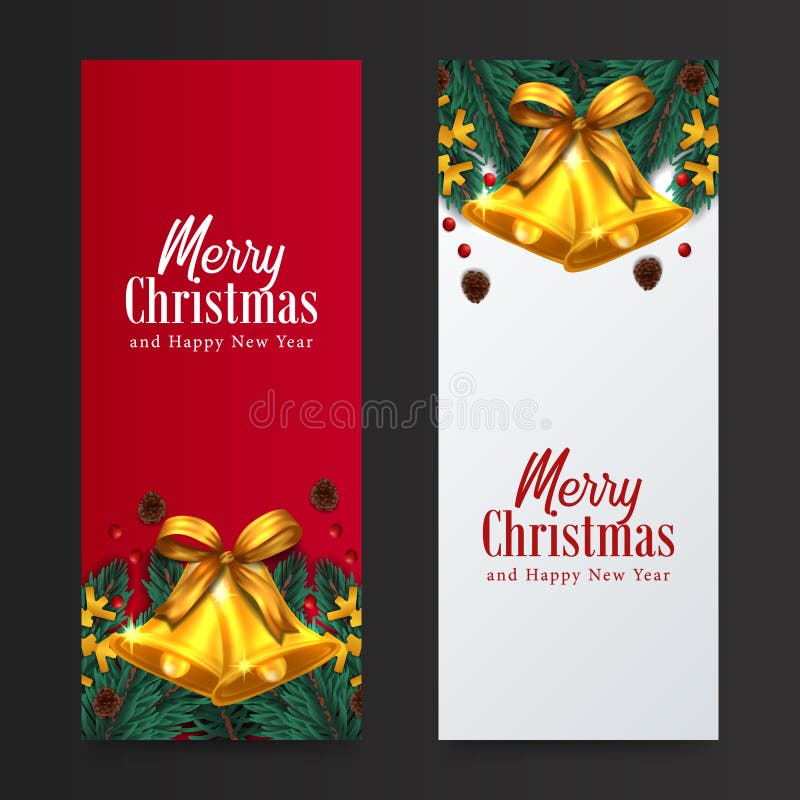 Frische Blättergärtnerdekoration mit goldgoldgoldener Glocke für Weihnachtsfeier mit rot-weißem Hintergrund stock abbildung Frische Blättergärtnerdekoration mit goldgoldgoldener Glocke für Weihnachtsfeier mit rot-weißem Hintergrund stock abbildung