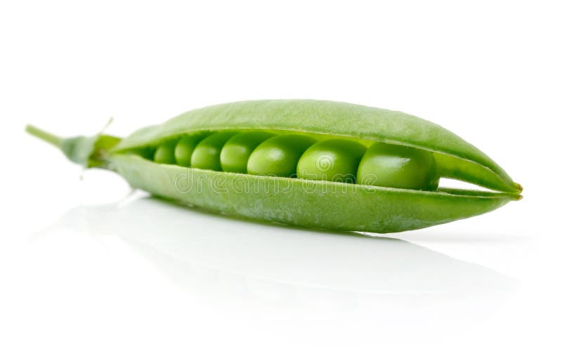 Frische grüne Erbse in der Hülse getrennt lizenzfreie stockfotografie Frische grüne Erbse in der Hülse getrennt lizenzfreie stockfotografie