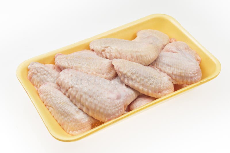 Frische Hühnerflügel für Verkauf im Paket lizenzfreies stockfoto Frische Hühnerflügel für Verkauf im Paket lizenzfreies stockfoto