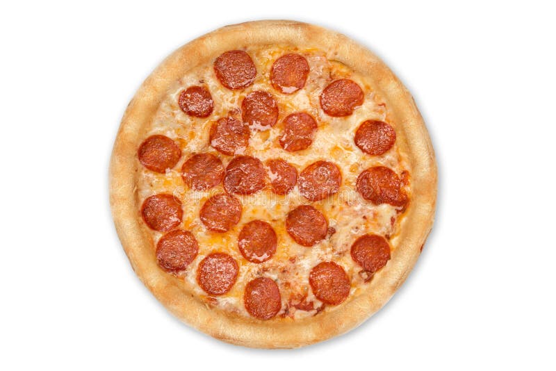 Frische italienische klassische urspr?ngliche Pepperonipizza lokalisiert auf Wei lizenzfreies stockfoto Frische italienische klassische urspr?ngliche Pepperonipizza lokalisiert auf Wei lizenzfreies stockfoto
