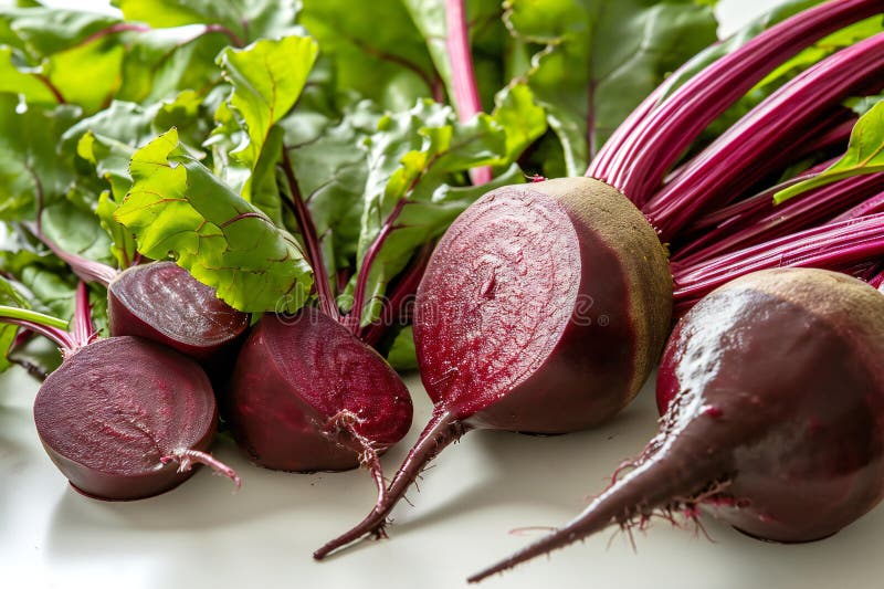 Frische Rübe mit Blättern auf weißem Hintergrund vegetarisches Essen lizenzfreie abbildung