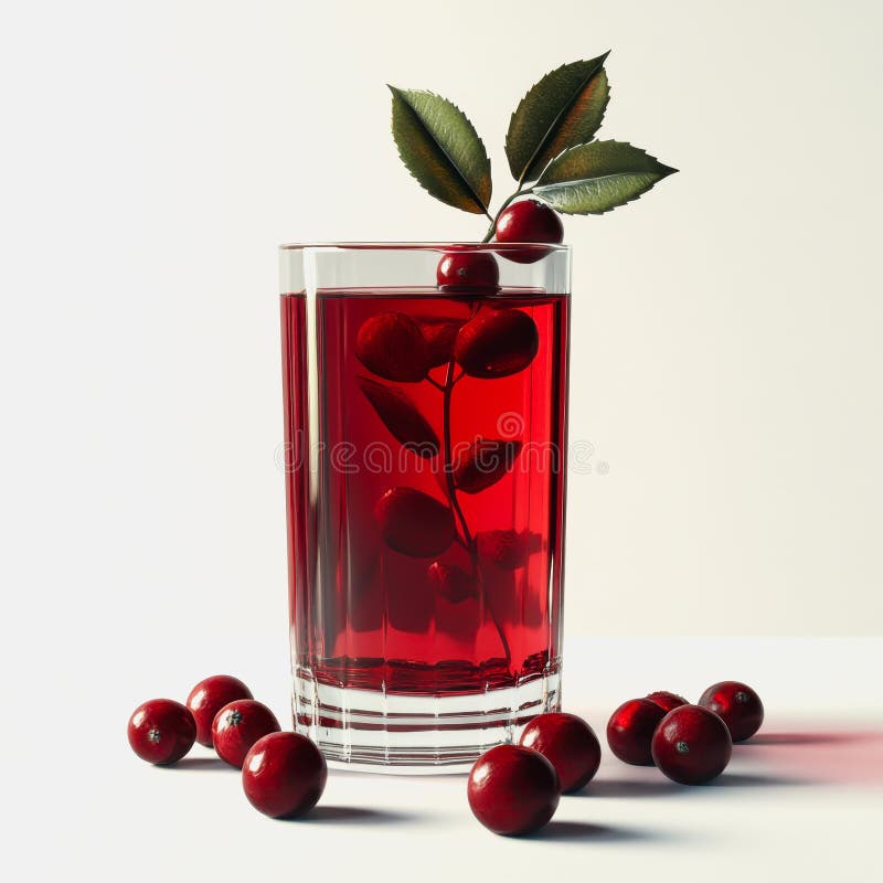 Frischer Cranberry-Saft in einem Glas mit Beeren lizenzfreie stockfotos