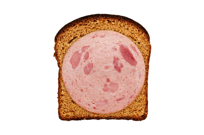 Frisches Brot und Wurst lokalisiert lizenzfreie stockfotografie Frisches Brot und Wurst lokalisiert lizenzfreie stockfotografie
