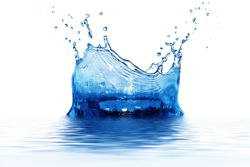 Frisches Trinkwasserspritzen im Blau