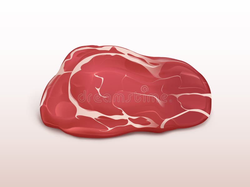 Frischfleischmarmorrindfleischsteak lokalisiert auf Wei lizenzfreie abbildung