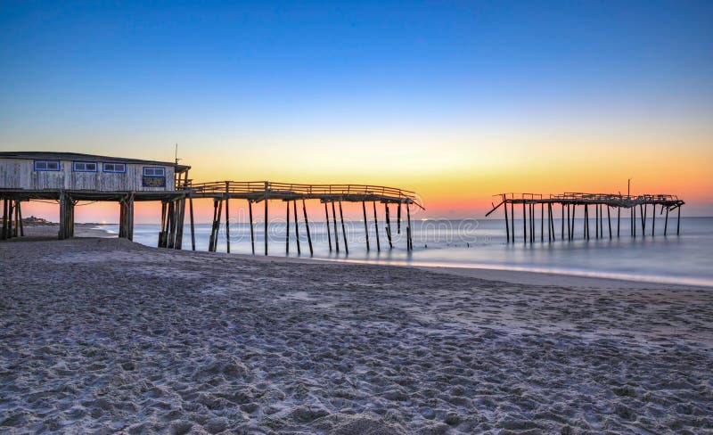Frisco norr Carolina Fishing Pier arkivfoto Frisco norr Carolina Fishing Pier arkivfoto
