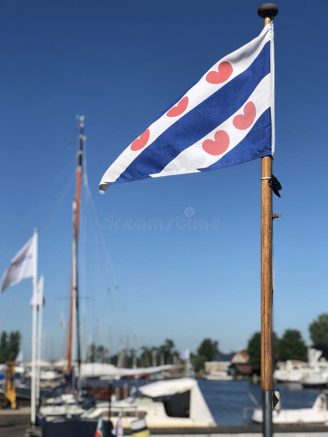 Frisian Flag in the Harbor of Grou Editorial Image - Image of water ...