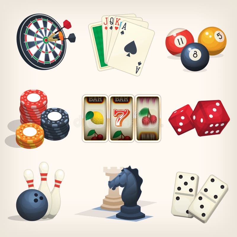 Fritid spelar symboler royaltyfri illustrationer Fritid spelar symboler royaltyfri illustrationer