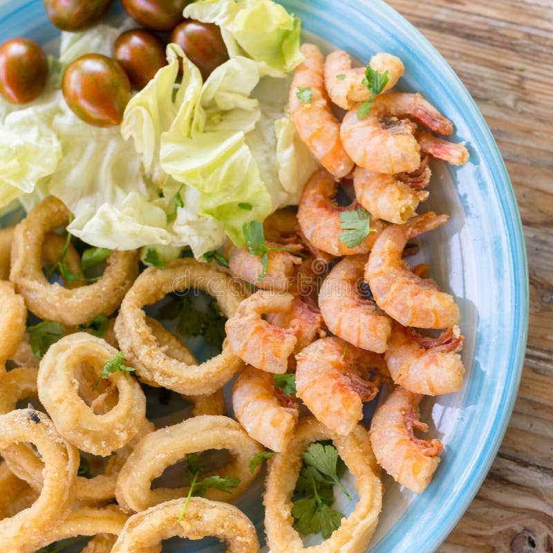 Frittierte essbare Meerestiere lizenzfreie stockbilder