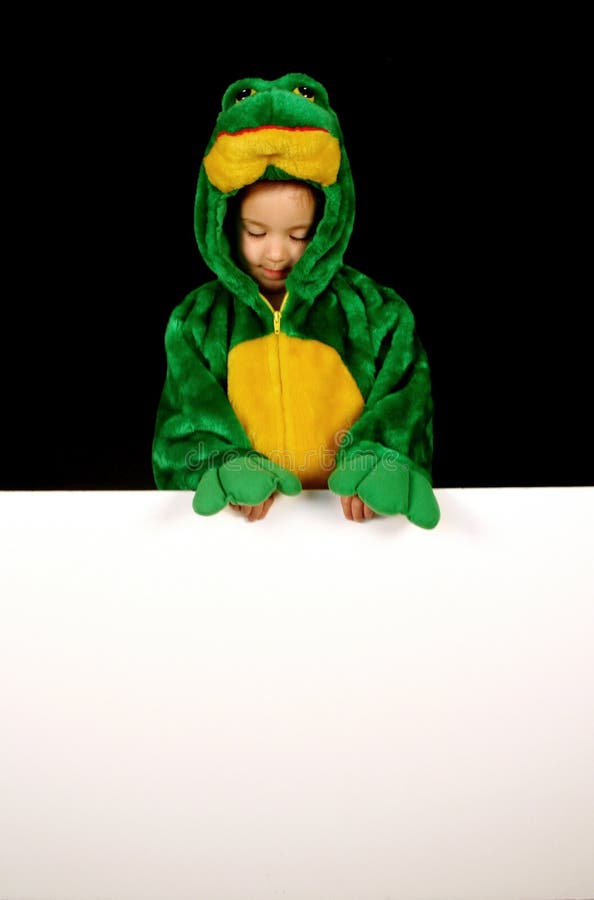 Frog Costume with Blank Sign