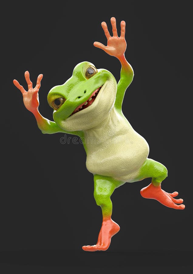 Frog is dancing very happy stock illustration. Illustration of fairy