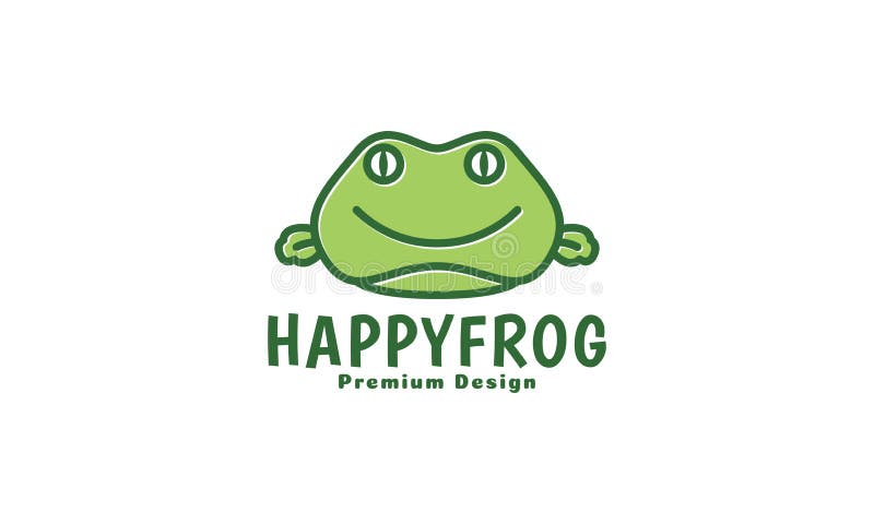 Frog Head Green Happy Face Cartoon Logo Symbol Icon Vector Graphic ...