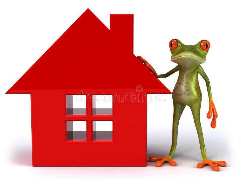Frog and house stock illustration. Illustration of estate 16587494