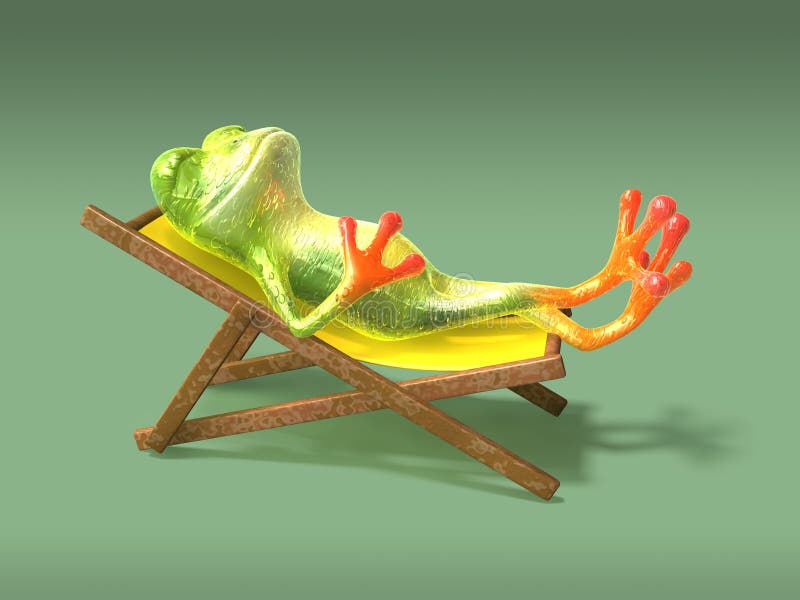 Frog in a long-chair stock illustration. Illustration of relax - 2574345