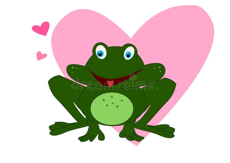 Frog in love stock illustration. Illustration of green - 13085461