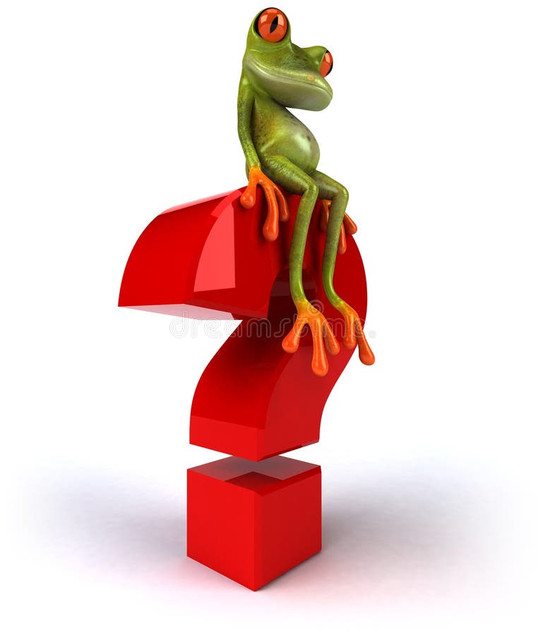Frog with a question mark stock illustration. Illustration of sticky