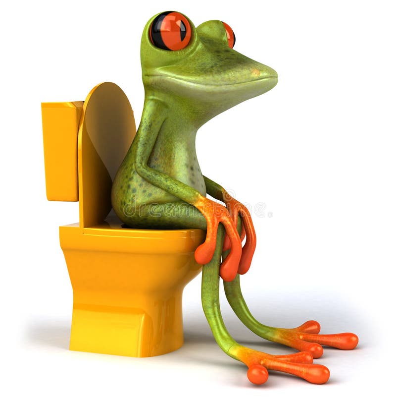 Frog and toilets vector illustration