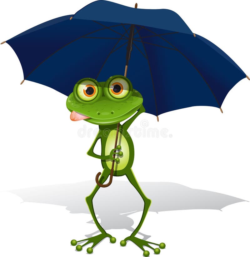 Frog and umbrella stock vector. Illustration of vector 21036337