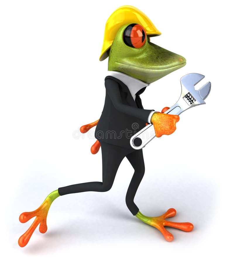 Frog worker stock illustration. Illustration of architect 21564314