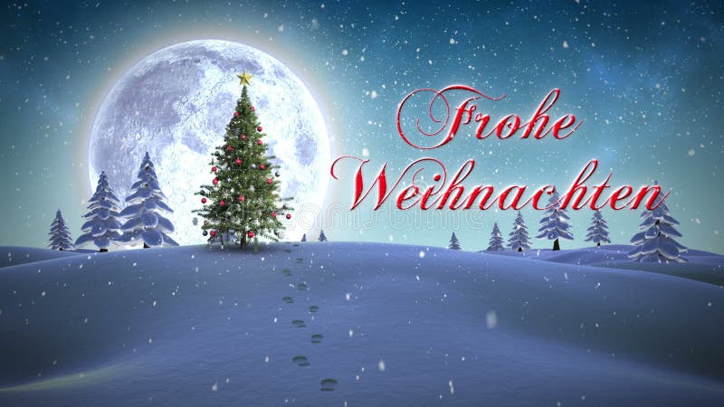 Frohe Weihnachten Message Appearing In Snowy Landscape Stock Footage Video Of Woods Environment