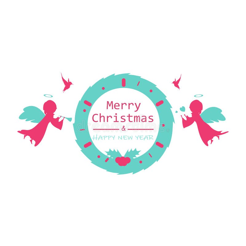 Frohe Weihnachten und guten Rutsch ins Neue Jahr, Logofahnen-Entwurfsweinlese stock abbildung Frohe Weihnachten und guten Rutsch ins Neue Jahr, Logofahnen-Entwurfsweinlese stock abbildung