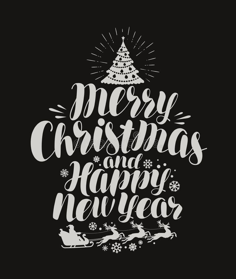 Frohe Weihnachten Guten Rutsch Ins Neue Jahr Kennsatzfamilie Weihnachten Weihnachtszeit Feiertagsikone Oder Logo Beschriftung Vektor Abbildung Illustration Von Festival Meldung