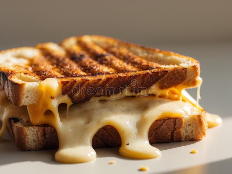 Fromage fondu de goey sandwich grillé gros. photo stock