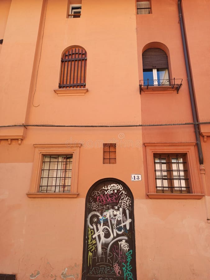 A City Wall Full of Murales in Bologna Italy Editorial Photography Image of lane, street