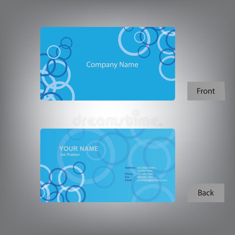 Front and Back Business Card Template Vector Illustration Decorative Front and Back Business Card Template Vector Illustration Decorative