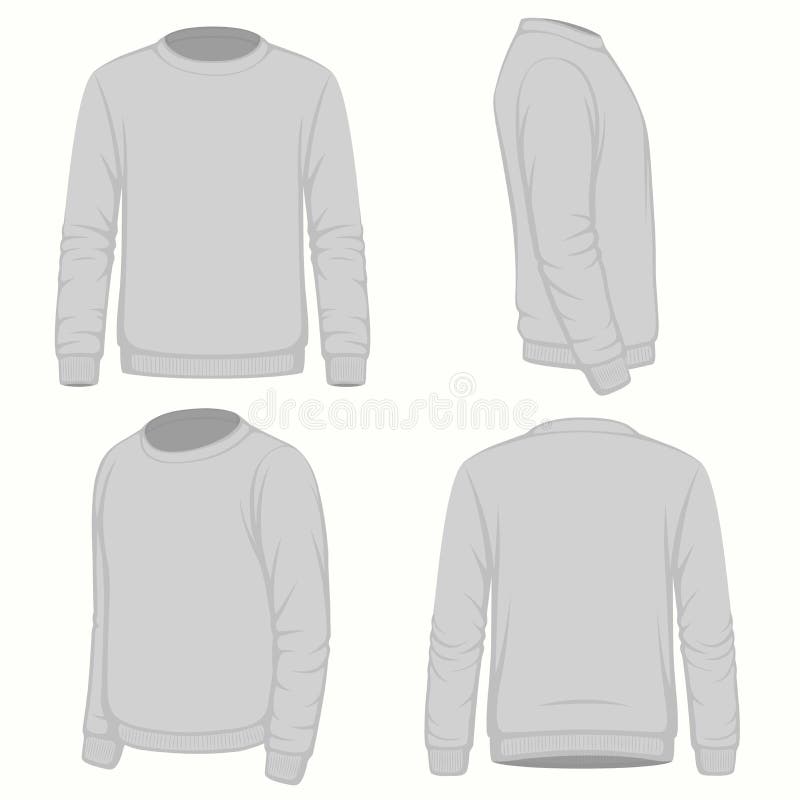 Front, Back and Side Views of Hoodie Sweatshirt Stock Vector ...