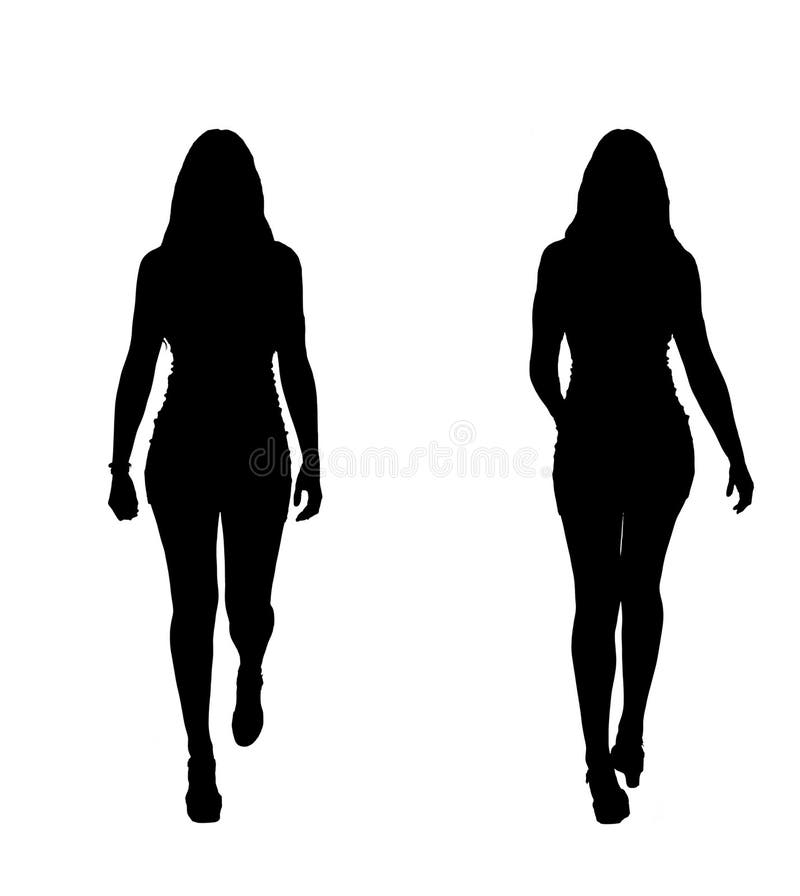 Front View of Young Girl with Short Dress Walking Stock Image Image