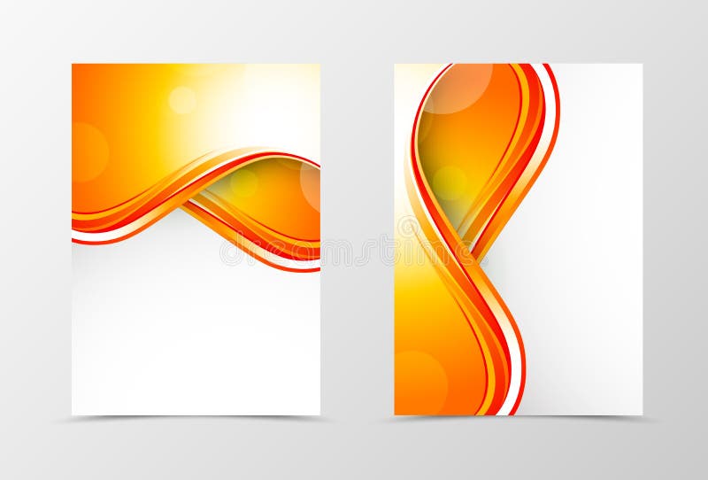 Front and back smooth wave flyer template design royalty free illustration