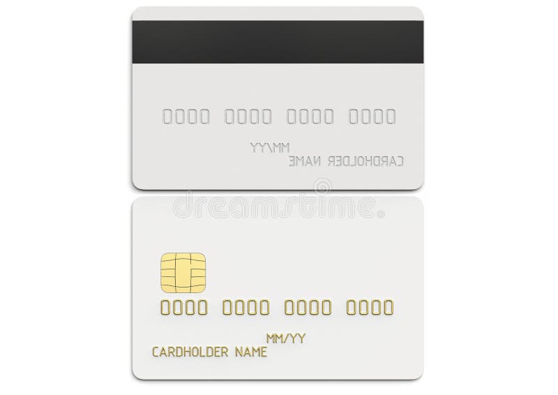 Blank credit card. White realistic atm card for shopping payments with chip  mockup. Banking debit plastic isolated vector design template Stock Vector