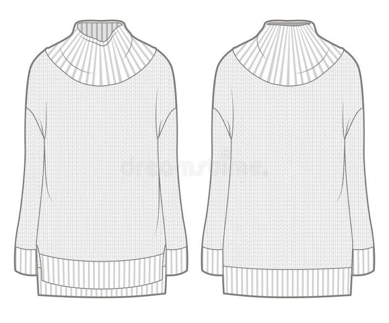 White Baggy Knitted Sweater Stock Vector - Illustration of black ...