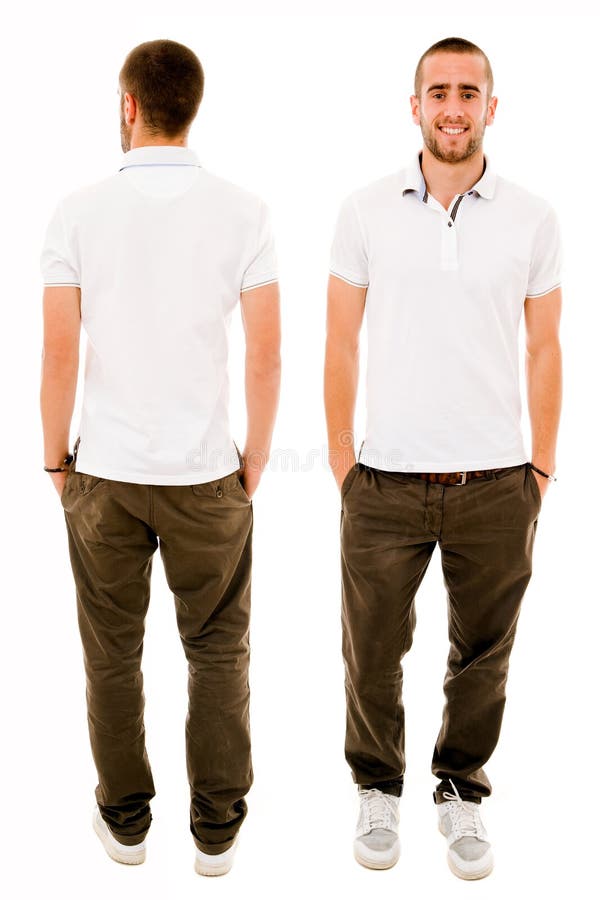 Front and back of a young casual man