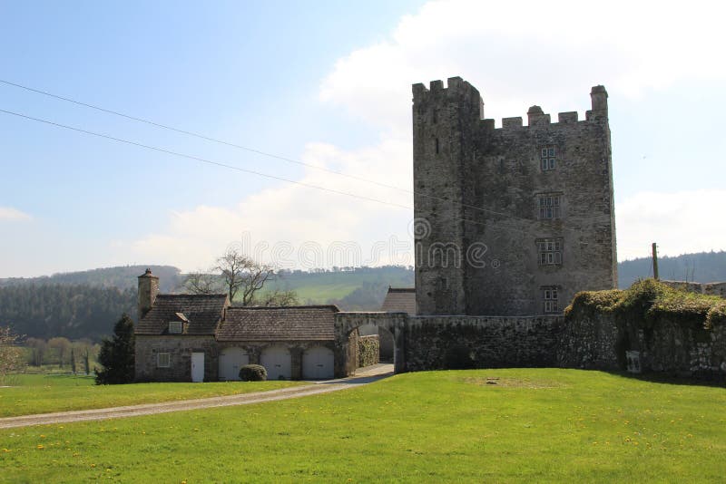 Front of Ballyhooly Castle & Garden Stock Photo Image of castle, blue