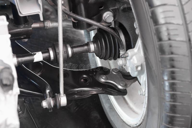 Front Car Suspension System and Drive Shaft Stock Photo Image of