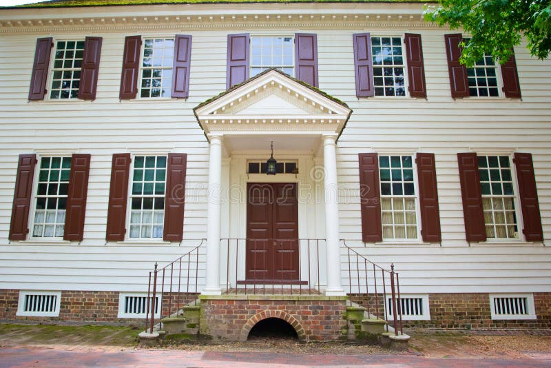 Front of Colonial House stock photo