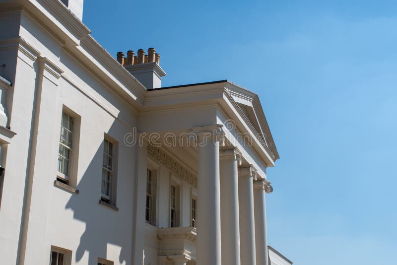 Front des großen georgischen Hauses stockbilder Front des großen georgischen Hauses stockbilder