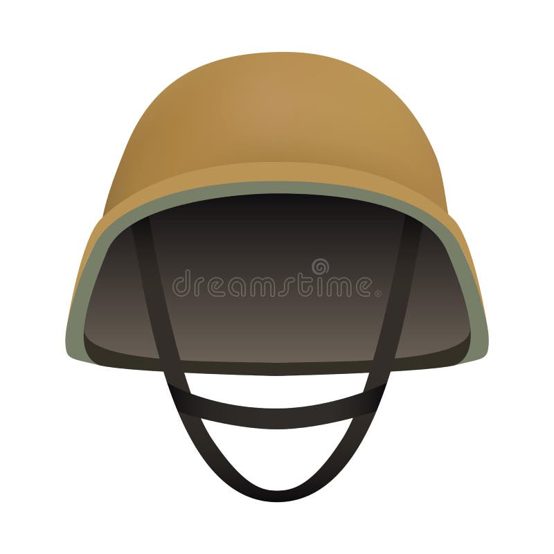 Front of Desert Helmet Mockup, Realistic Style Stock Illustration ...