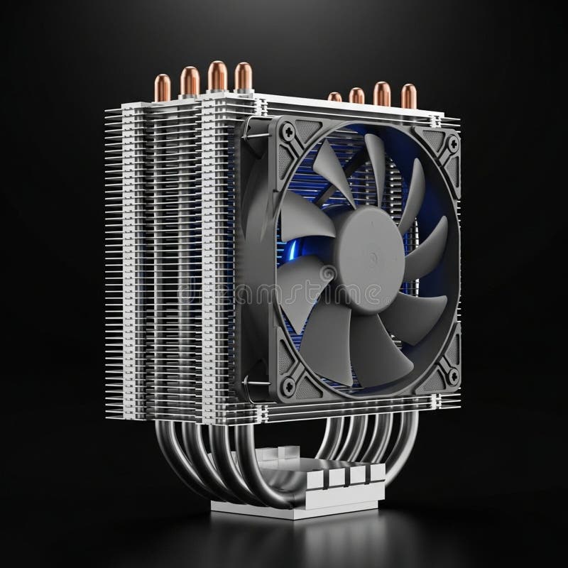 Front, designed to cool the heatsink by driving airflow through royalty free illustration