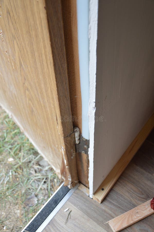 Front Door Insulation with Foam on the Box Stock Image Image of enter