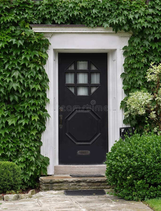 Front door with ivy