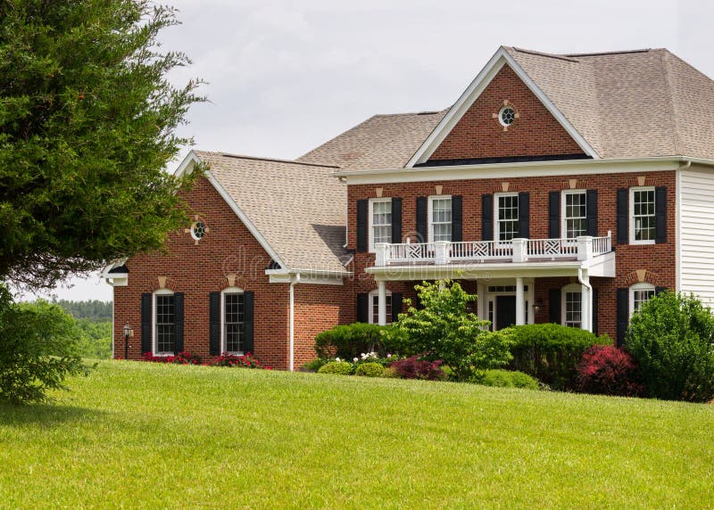 Front Elevation Large Single Family Home  Stock Image 