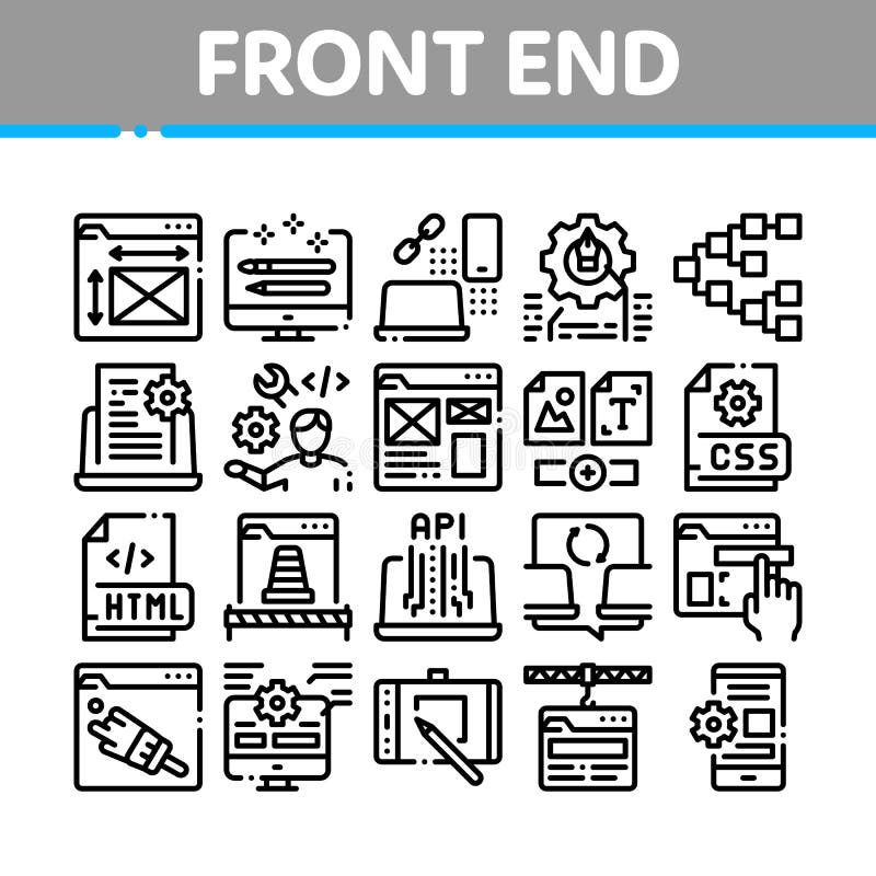 Front End Development Onboarding Elements Icons Set Vector Stock Vector ...