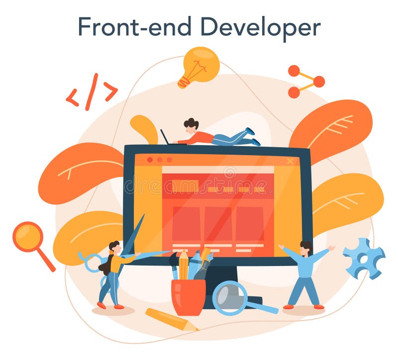 Front-end Development Concept. Website Interface Design Improvement ...