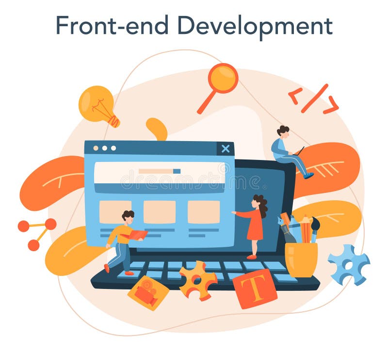Front-end Development Concept. Website Interface Design Improvement ...
