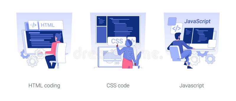Front End Development Isolated Concept Vector Illustrations. Stock ...
